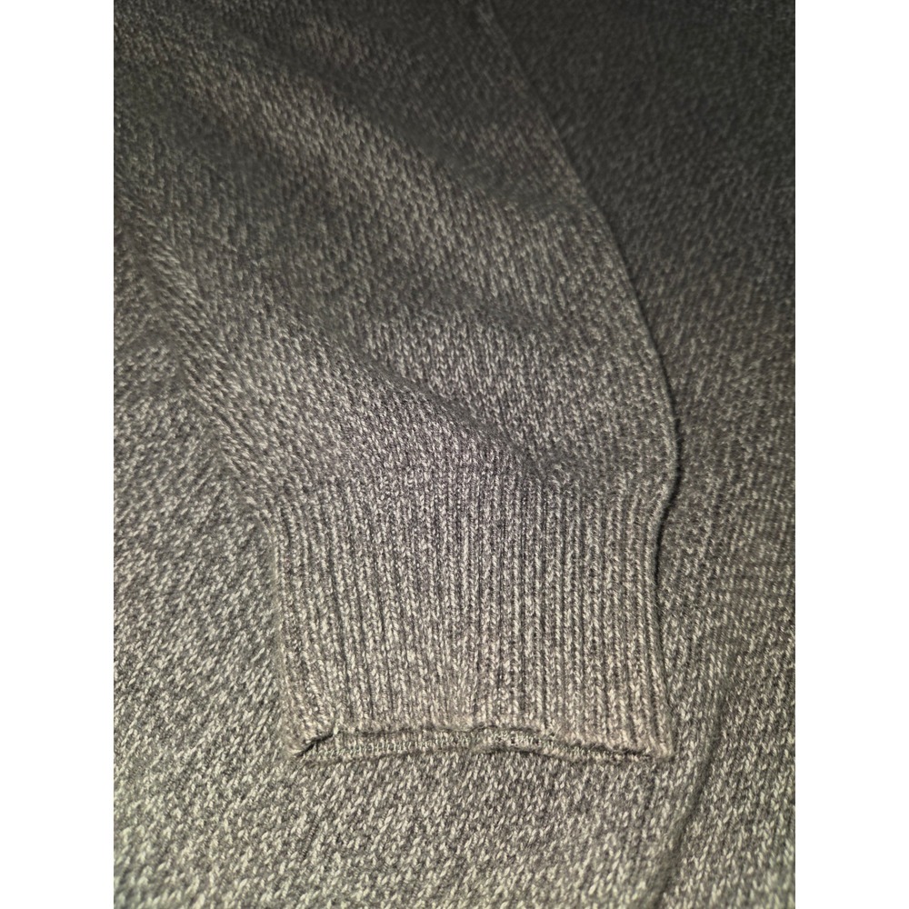 Coleman Mens XXL Quarter Zip Sweater Charcoal Gray Faux Fur Collar Cotton Knit - Picture 5 of 8